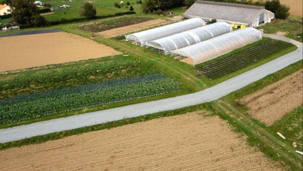 Vue aérienne de la ferme de la Pelletrie